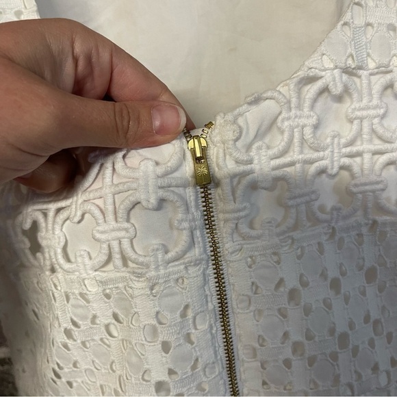 NWT Lilly Pulitzer Delia shift dress white crochet sleeveless - Picture 7 of 14